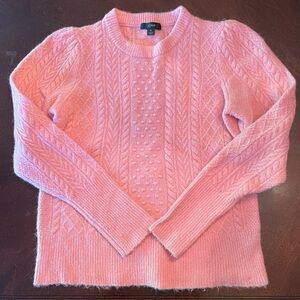 J.Crew women’s pink cable sweater acrylic/merino wool size small